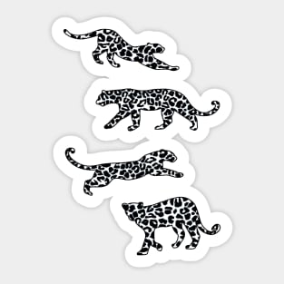 Leopard Shapes Pattern, Black and White, on Blush Pink Sticker